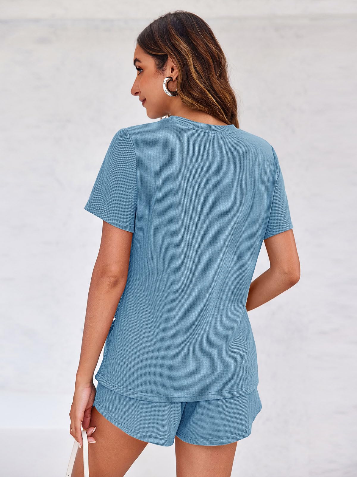 Onedreamer Women's Maternity Pajama Set - 2 Piece Pregnancy Lounge Outfit with Short Sleeve Top & Shorts | Comfortable Mama Clothes for Sleeping, Nursing & Relaxing at Home