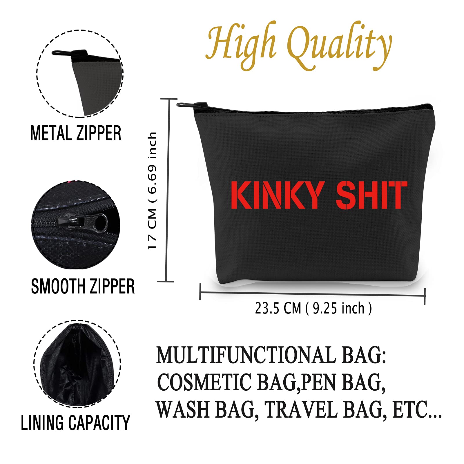Kinky Storage Bag for Toiletries - Waterproof Travel Cosmetic Organizer (Black/Red) | Perfect for Travel, Gym & Bathroom Organization