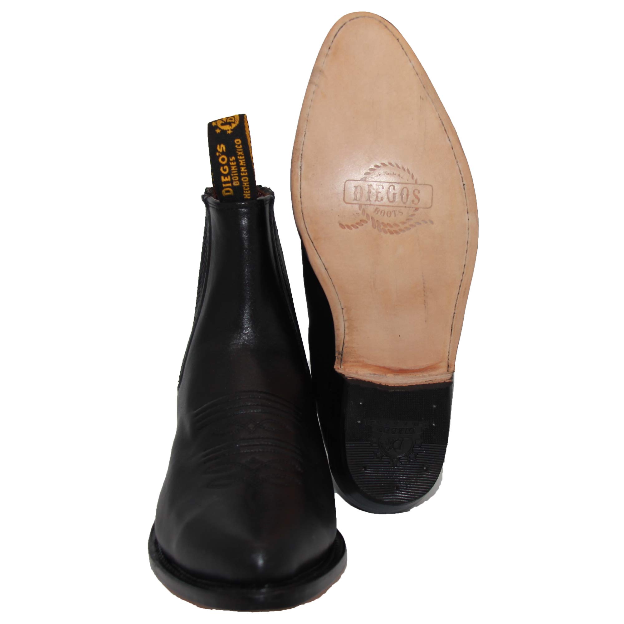 Men's Genuine Leather Western Cowboy Boots - Short Ankle Charro Botin for Rodeo, Country Dance & Casual Wear
