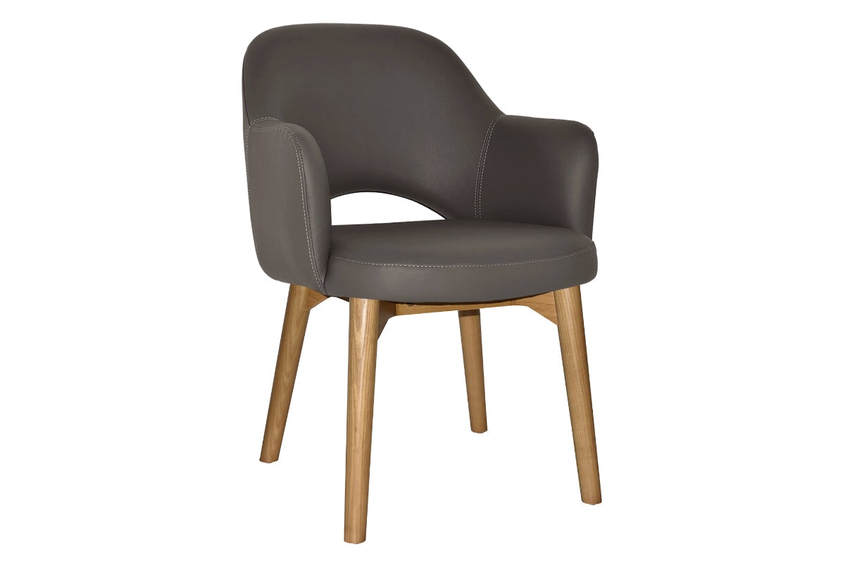 EZ Hospitality Cairo Indoor Armchair with Light Oak Timber Base - 4-Leg Modern Dining Chair for Living Room, Bedroom & Office