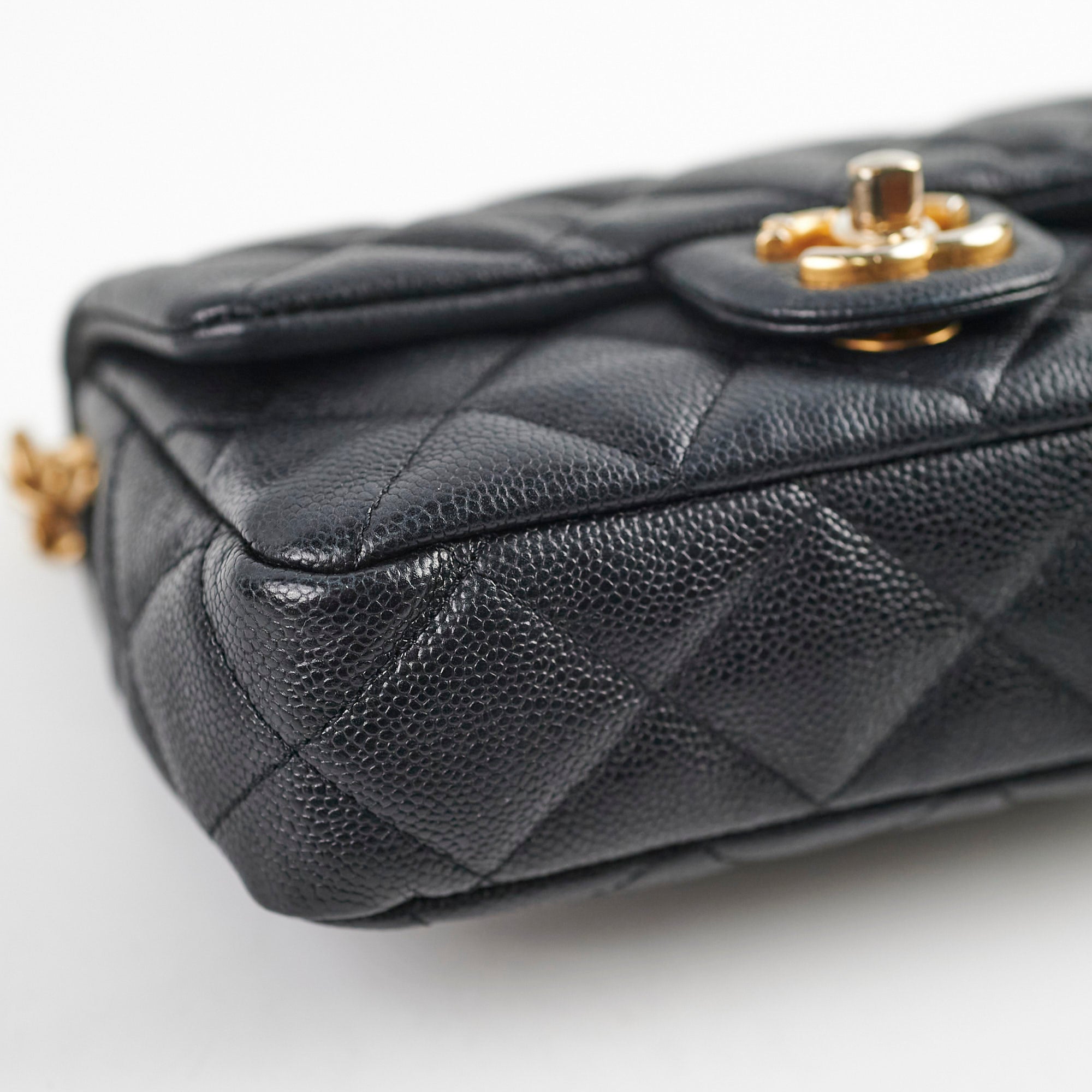 Chanel 23P Seasonal Caviar Mini Flap Bag Black with Microchip - Luxury Crossbody Purse for Women, Perfect for Parties, Dating & Everyday Use