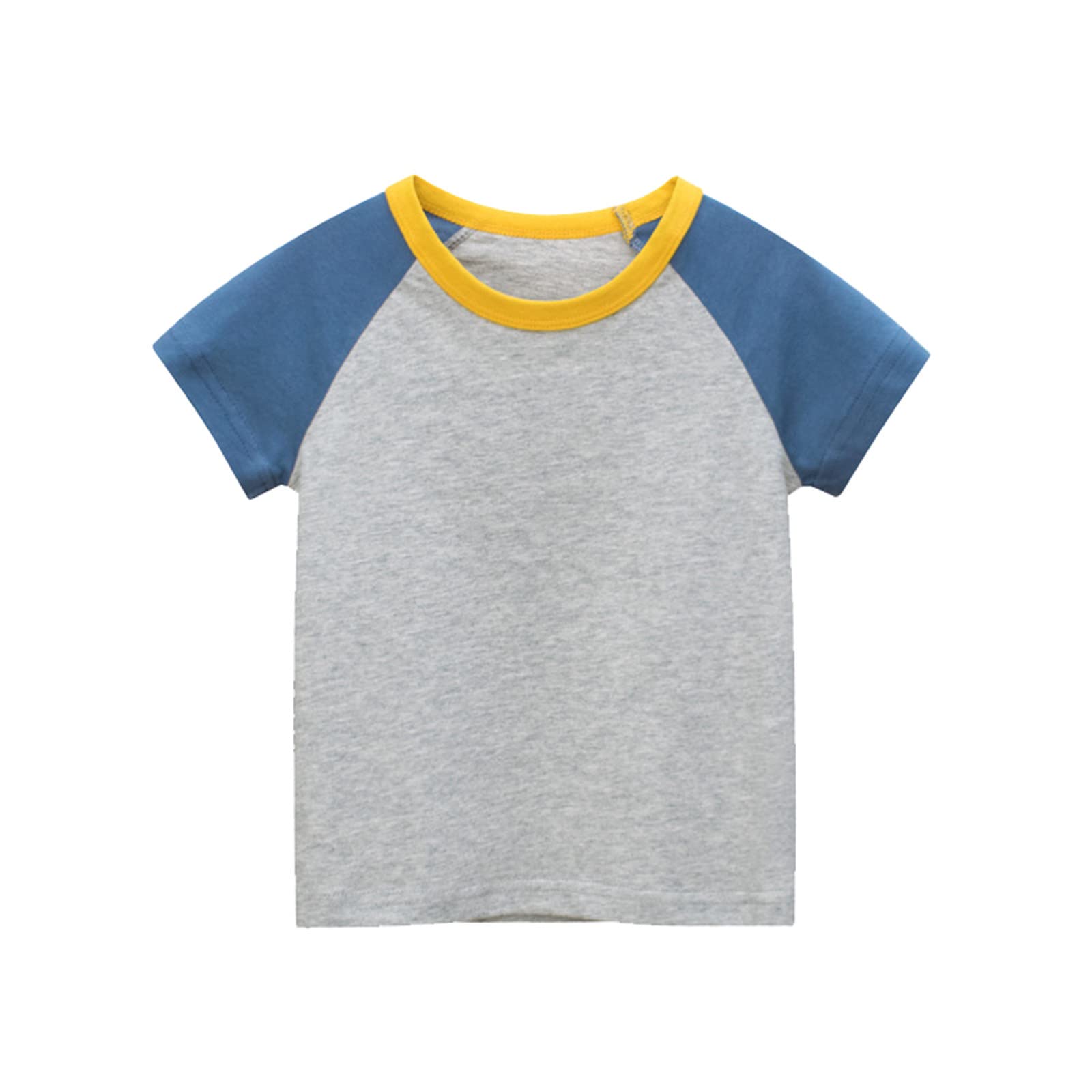 **Toddler Short Sleeve Color Block T-Shirt for Boys & Girls - Basic Casual Tee in Solid Colors (Sizes 2T-5T) - Perfect for Playdates, Daycare & Everyday Wear**