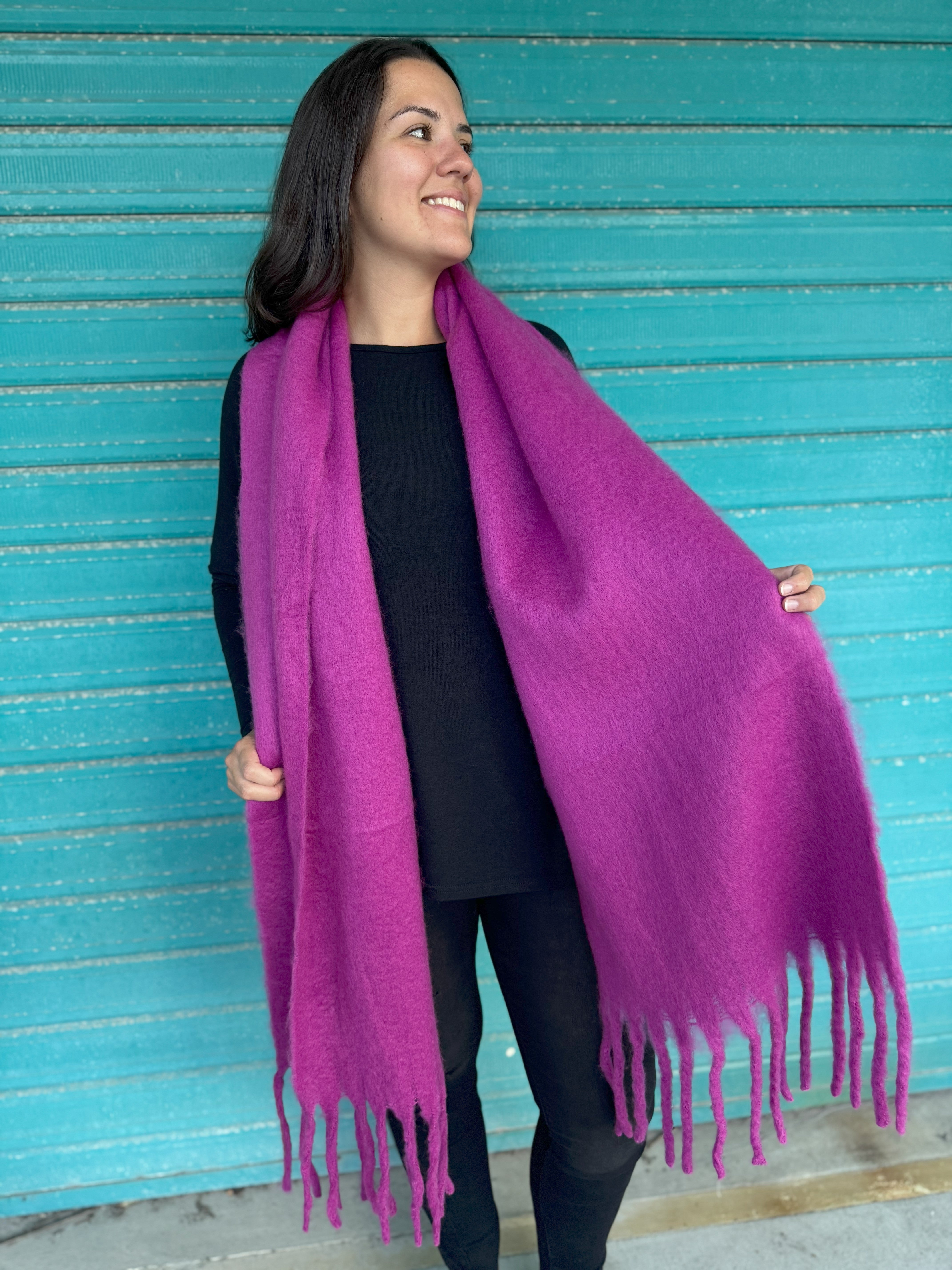 Louise Scarf in Berry - Soft Winter Wool Scarf for Women - Perfect for Cold Weather, Office & Holiday Outfits