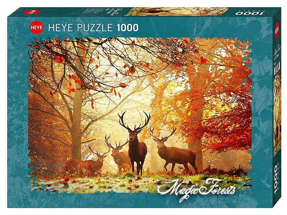 Heye 1000 Piece Jigsaw Puzzle - Magic Forest Stags with Deer - Premium Quality Puzzle for Adults - Perfect for Family Game Night & Stress Relief