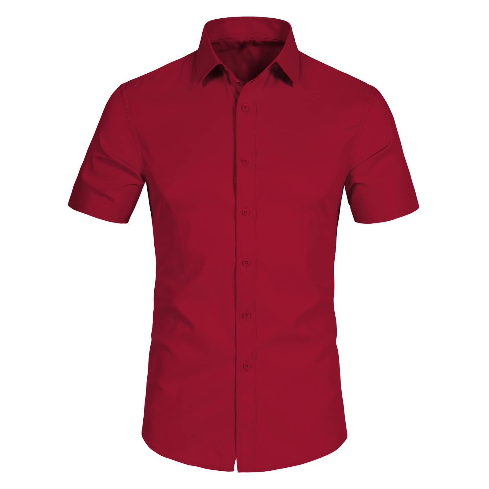 DELCARINO Men's Slim Fit Short Sleeve Dress Shirt - Casual & Business Button Down Shirt for Office, Party, and Summer Outings