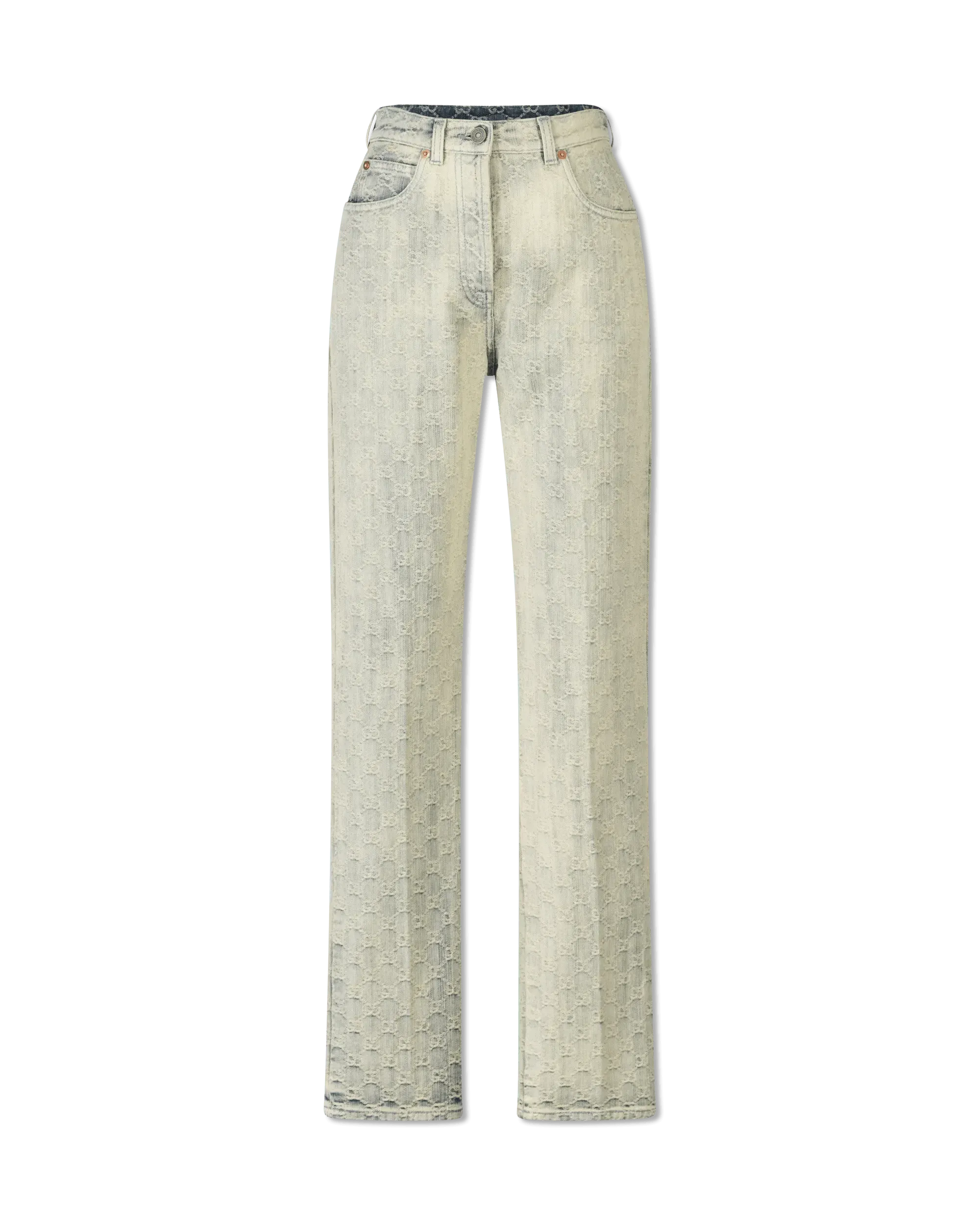 Eco-Washed Monogram Jeans for Women - Vintage Distressed Denim Pants with Unique Embroidered Design | Perfect for Casual Outfits, Streetwear & Boho Fashion