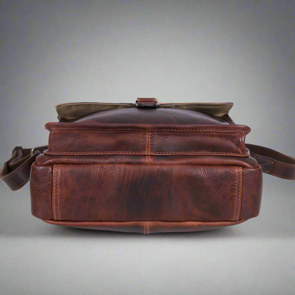 Premium Manhattan Leather Satchel - Genuine Buffalo Leather Crossbody Bag for Men & Women | Stylish Everyday Carry for Work, Travel & Casual Outings