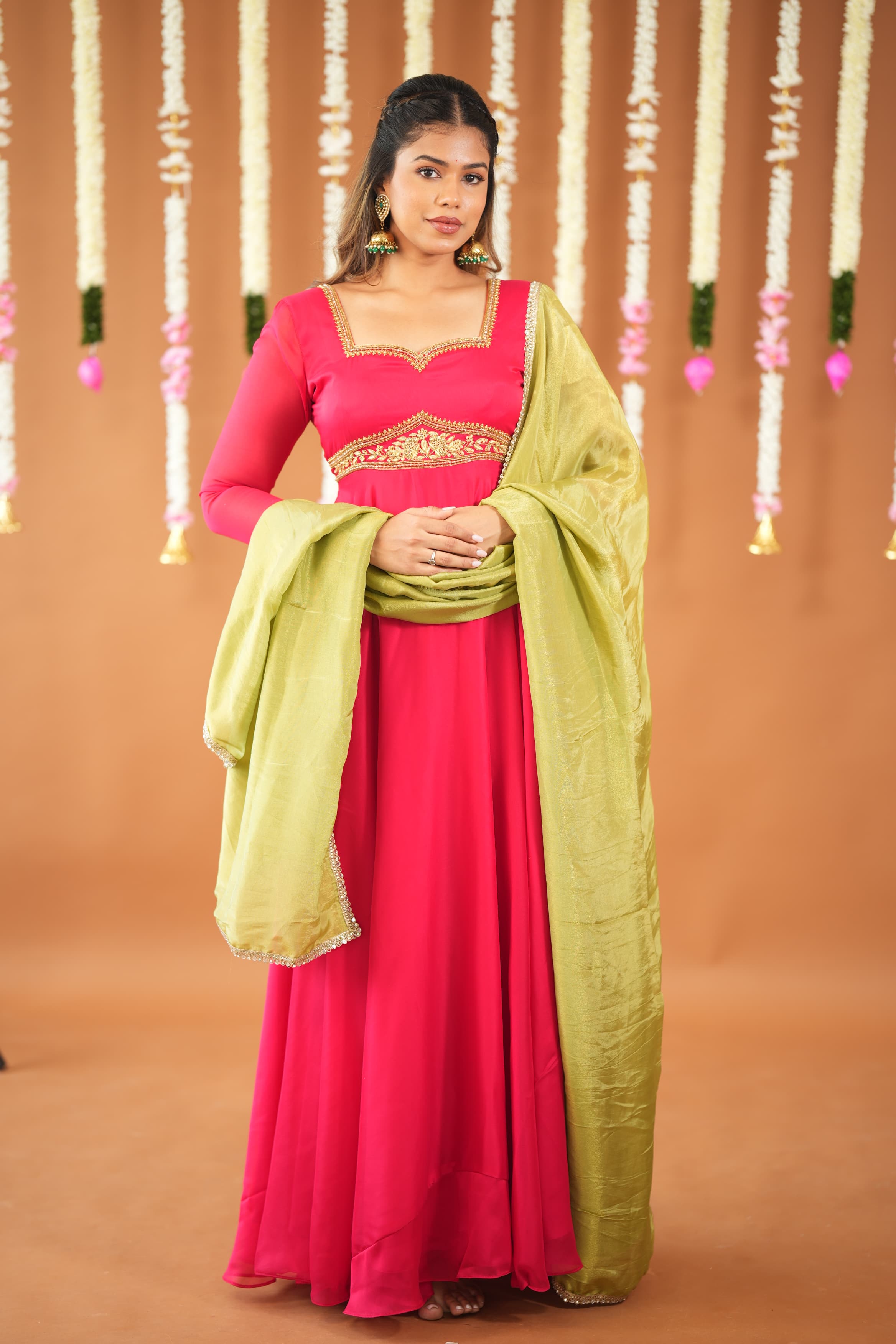 Premium Handcrafted Srisha Anarkali Dress DD610 - Elegant Ethnic Wear for Weddings, Parties & Festive Occasions