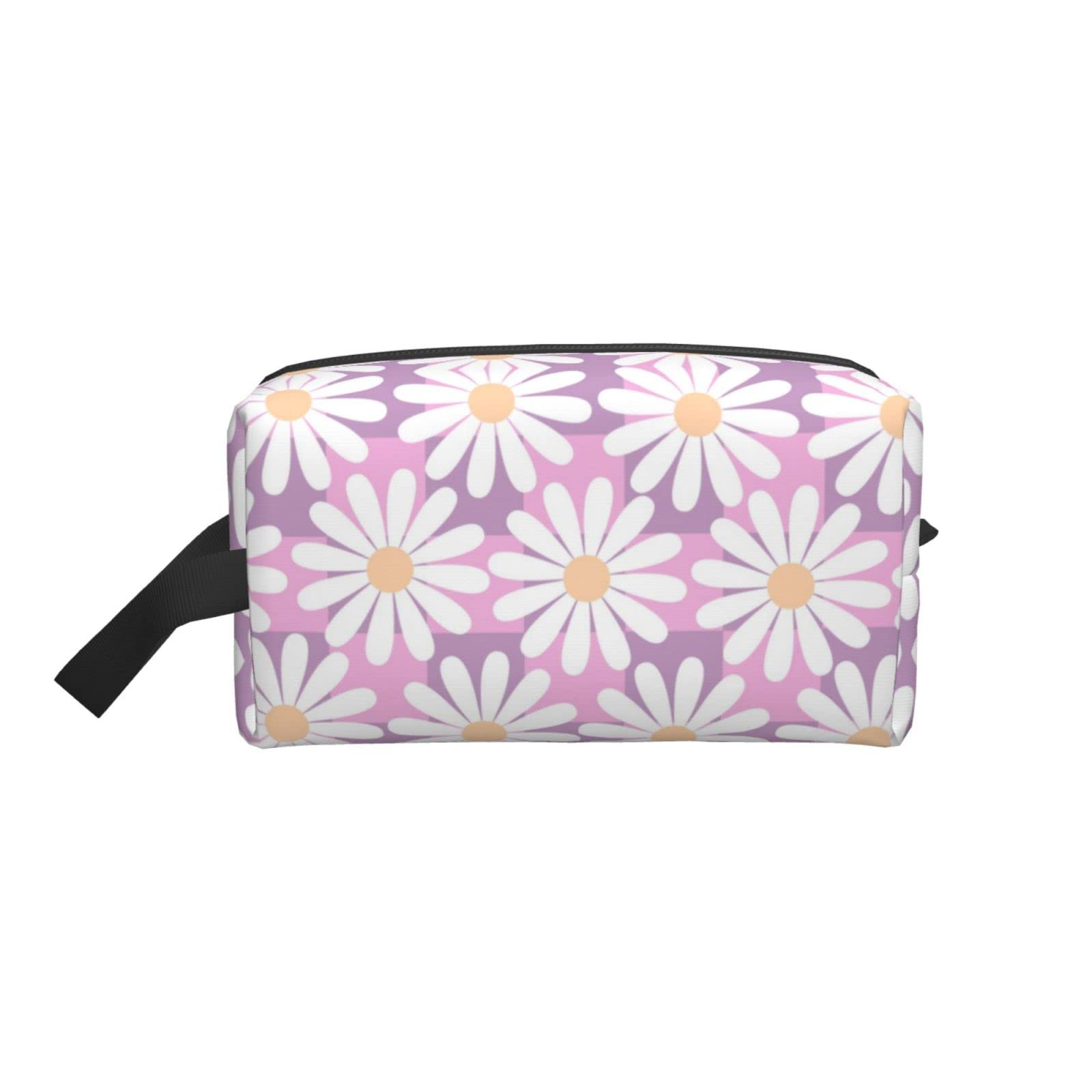 Floral Makeup Bags for Women - Large Cosmetic Pouch with Zipper, Travel Toiletry Organizer for Purse, Perfect for Girls' Travel & Daily Use