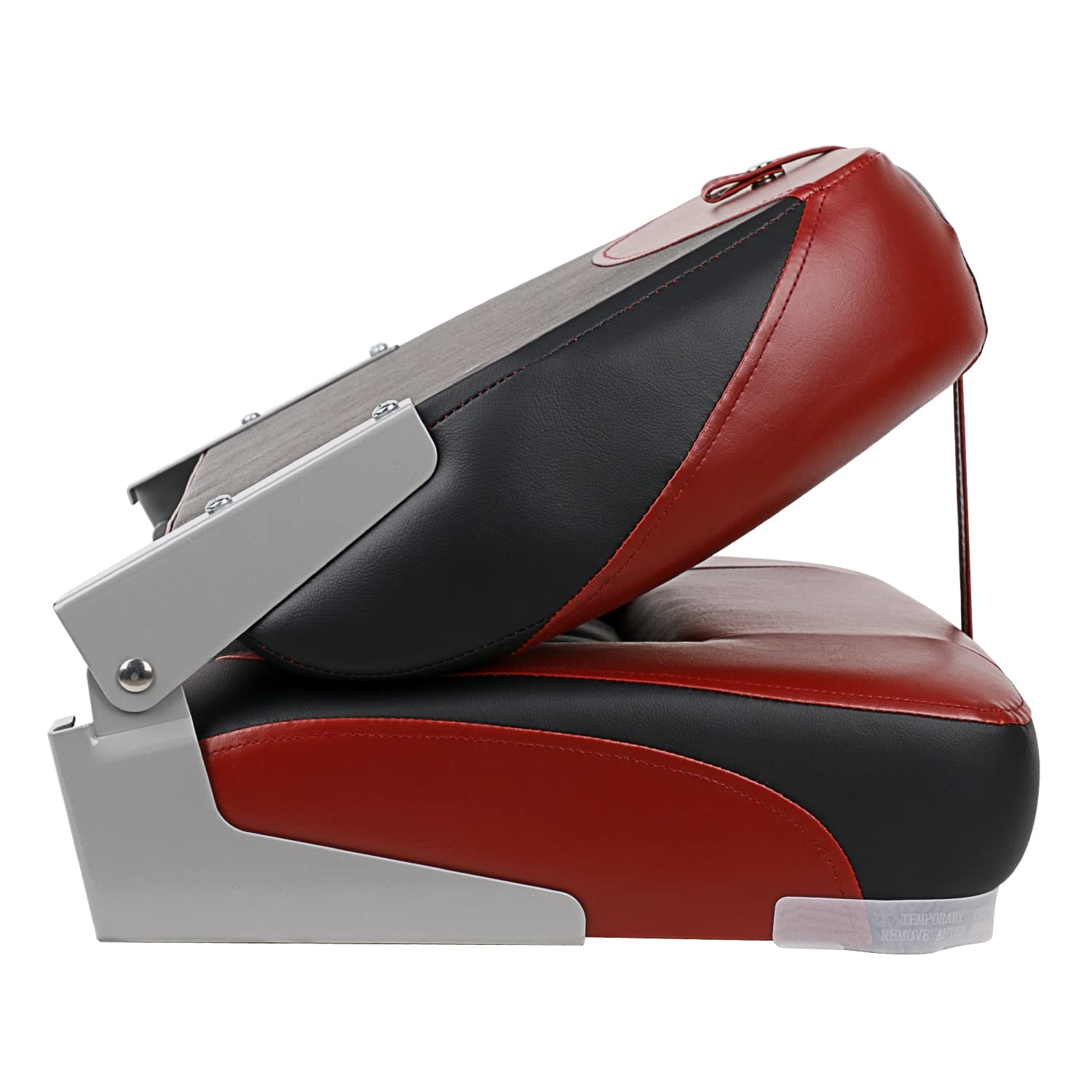 XGEAR Deluxe Low/High Back Adjustable Boat Seat with Fold-Down Design - Comfortable Fishing Seat for Boats, Kayaks & Pontoon - Perfect for Fishing, Cruising & Water Sports