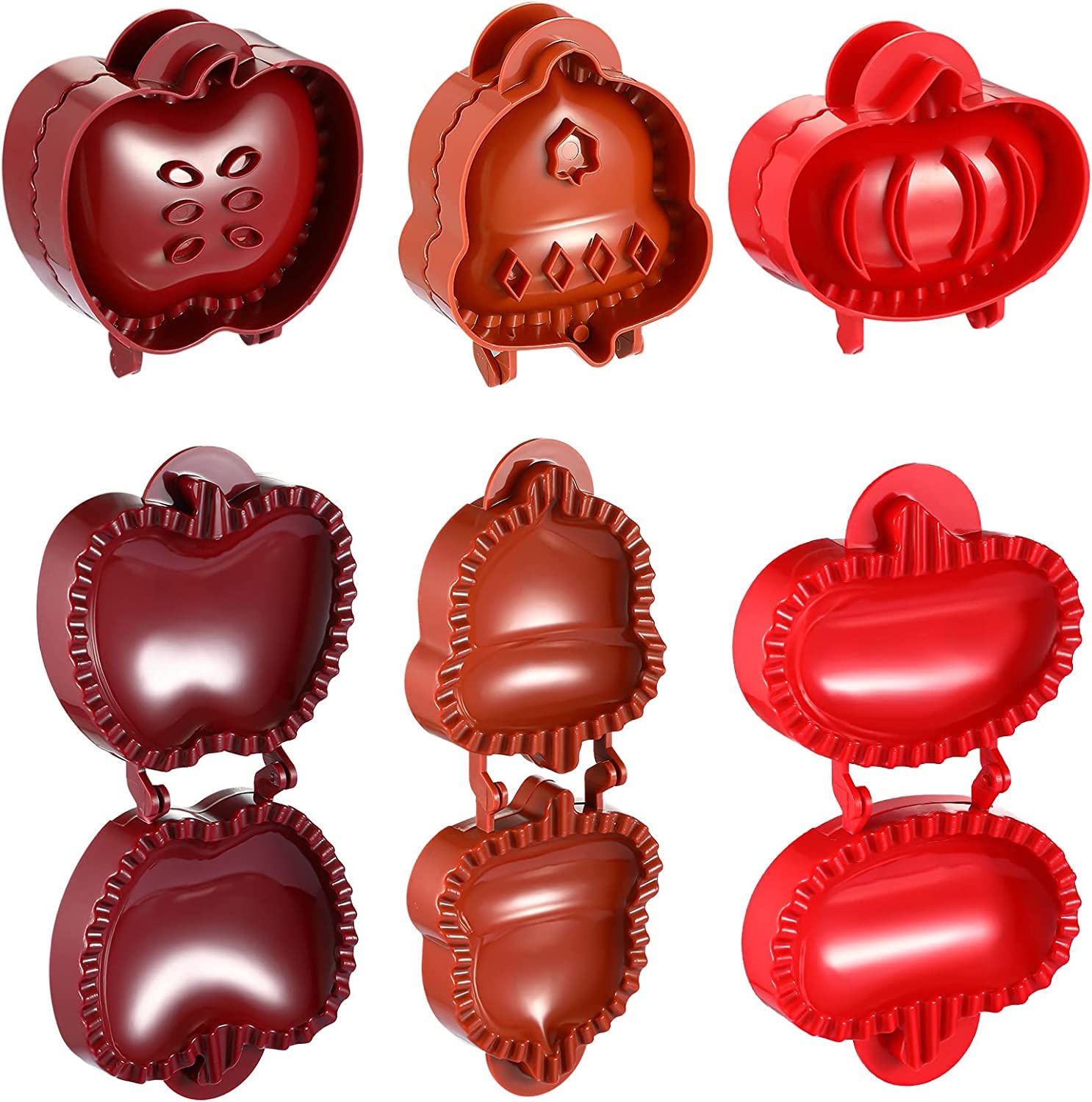 3-Pack Hand Pie Press Mold Set for Baking - Mini Fox & Owl Pie Maker, Dough Presser, Pocket Pie Wrapper & Stamp Cutter - Perfect for Christmas, Halloween Parties & Homemade Pastries (Style A)