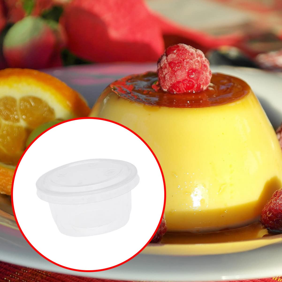 NUOBESTY 100-Pack Clear Disposable Mini Food Storage Containers with Lids - Perfect for Salad Dressing, Condiments, Sauce, Yogurt, Jelly & Pudding | Ideal for Parties, Picnics, Takeout & Meal Prep