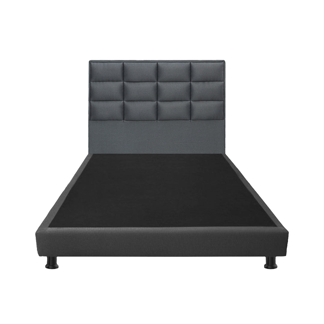 London Style Grey Bed Frame with Headboard 140x190cm - Sturdy Legs & Modern Design for Bedroom Decor | Perfect for Master Bedrooms, Guest Rooms & Apartments