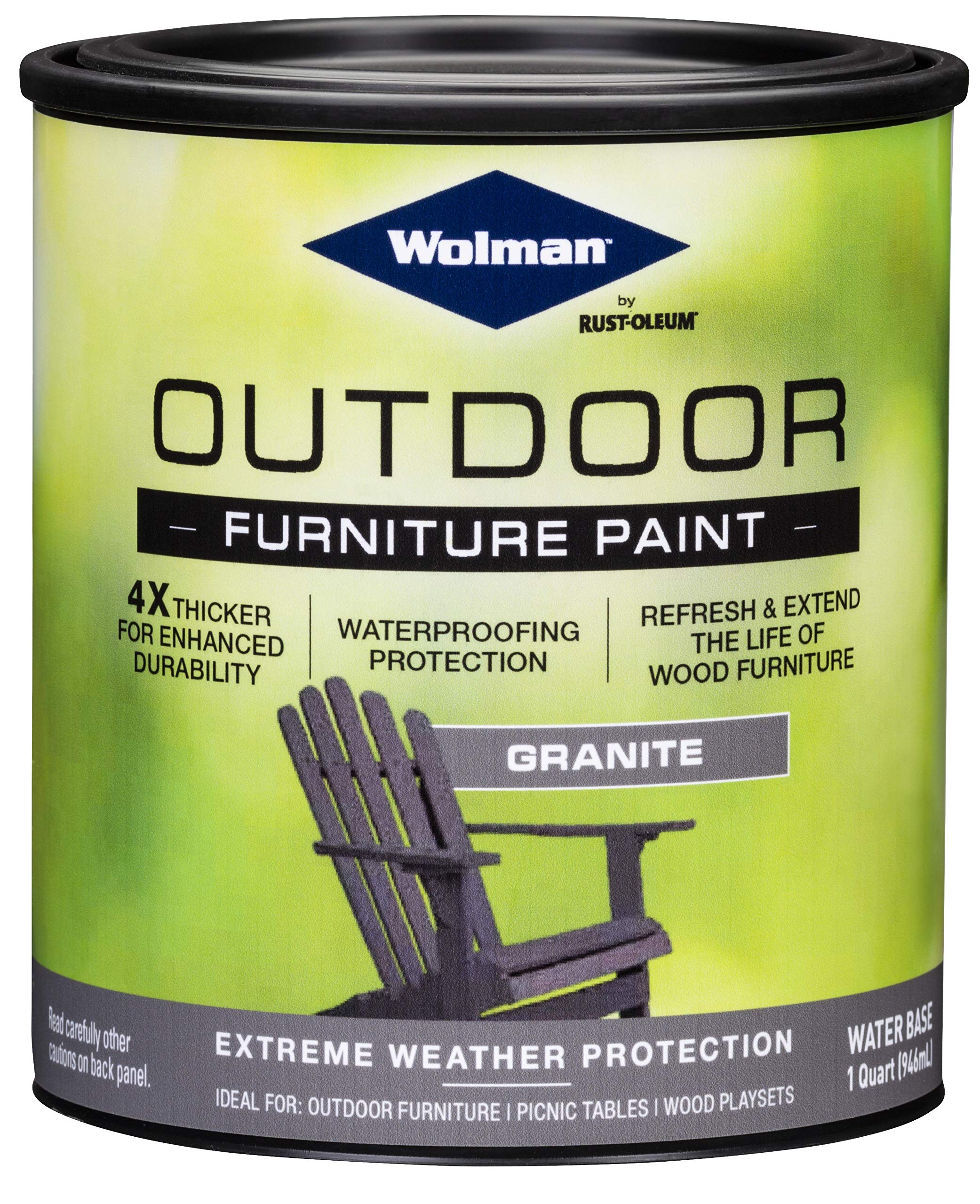 Wolman 360351 Granite Outdoor Furniture Paint - 12 Fl Oz Quart for Patio, Deck & Garden Furniture Protection | Weather-Resistant Wood Coating