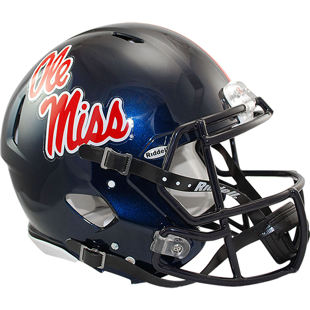 Ole Miss Rebels Replica Speed Football Helmet - Authentic NCAA College Football Collectible for Fans & Decor | Game Day, Man Cave, Sports Room Display