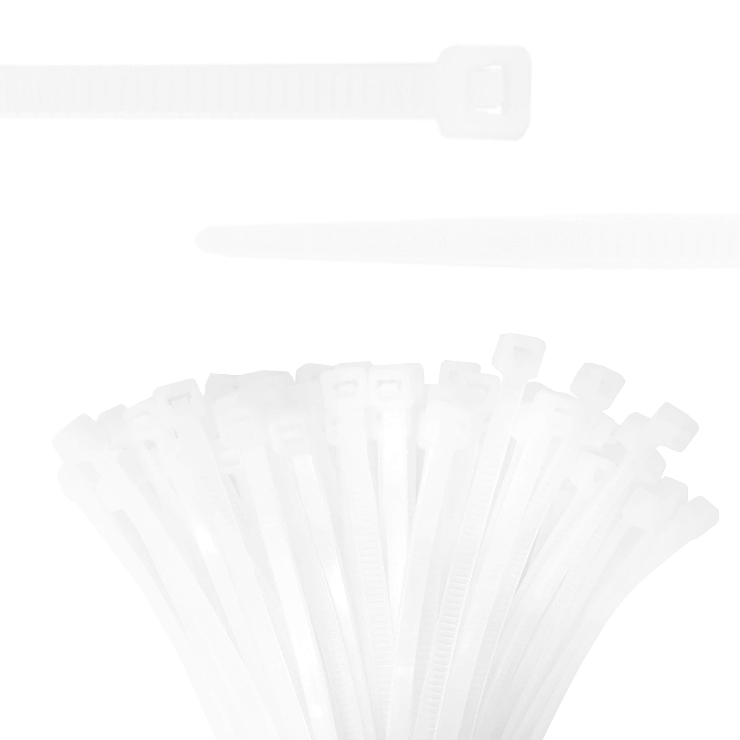 Beadnova Heavy Duty 12-Inch White Cable Ties (100pcs) - Multi-Purpose Zip Ties for Organizing Wires, Securing Plants & Home DIY Projects