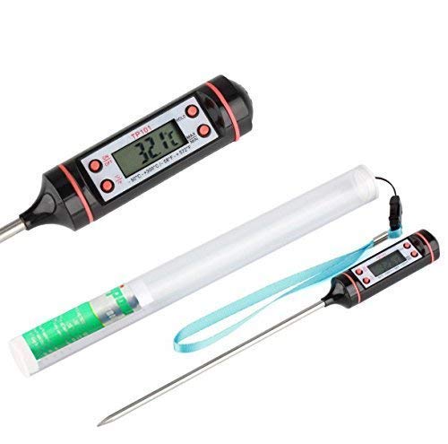 MCP Digital Food Thermometer with Probe - Instant Read Cooking Thermometer for Meat, BBQ, Kitchen, Baking | Accurate & Fast | TP3001 (Black) | Perfect for Grilling, Roasting, and Candy Making