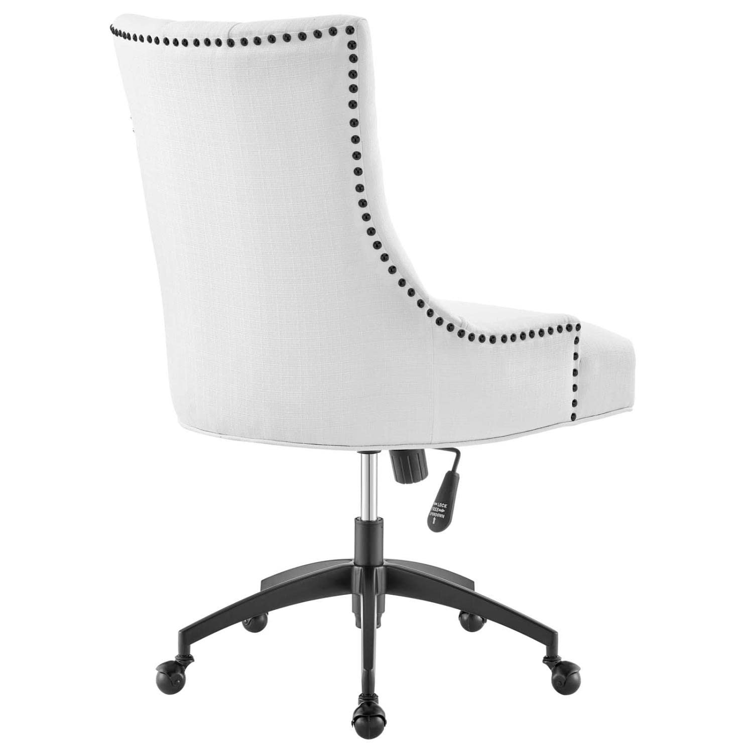 Modway Regent Tufted Fabric Swivel Office Chair - Ergonomic Executive Desk Chair with Adjustable Height & 360° Rotation, Black & White - Perfect for Home Office, Conference Rooms & Workspaces