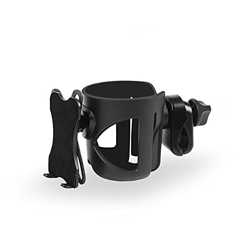 Multifunctional Universal Baby Bottle & Water Bottle Holder - 2-in-1 Cup & Phone Stand - Black | Perfect for Strollers, Car Seats & Travel Accessories