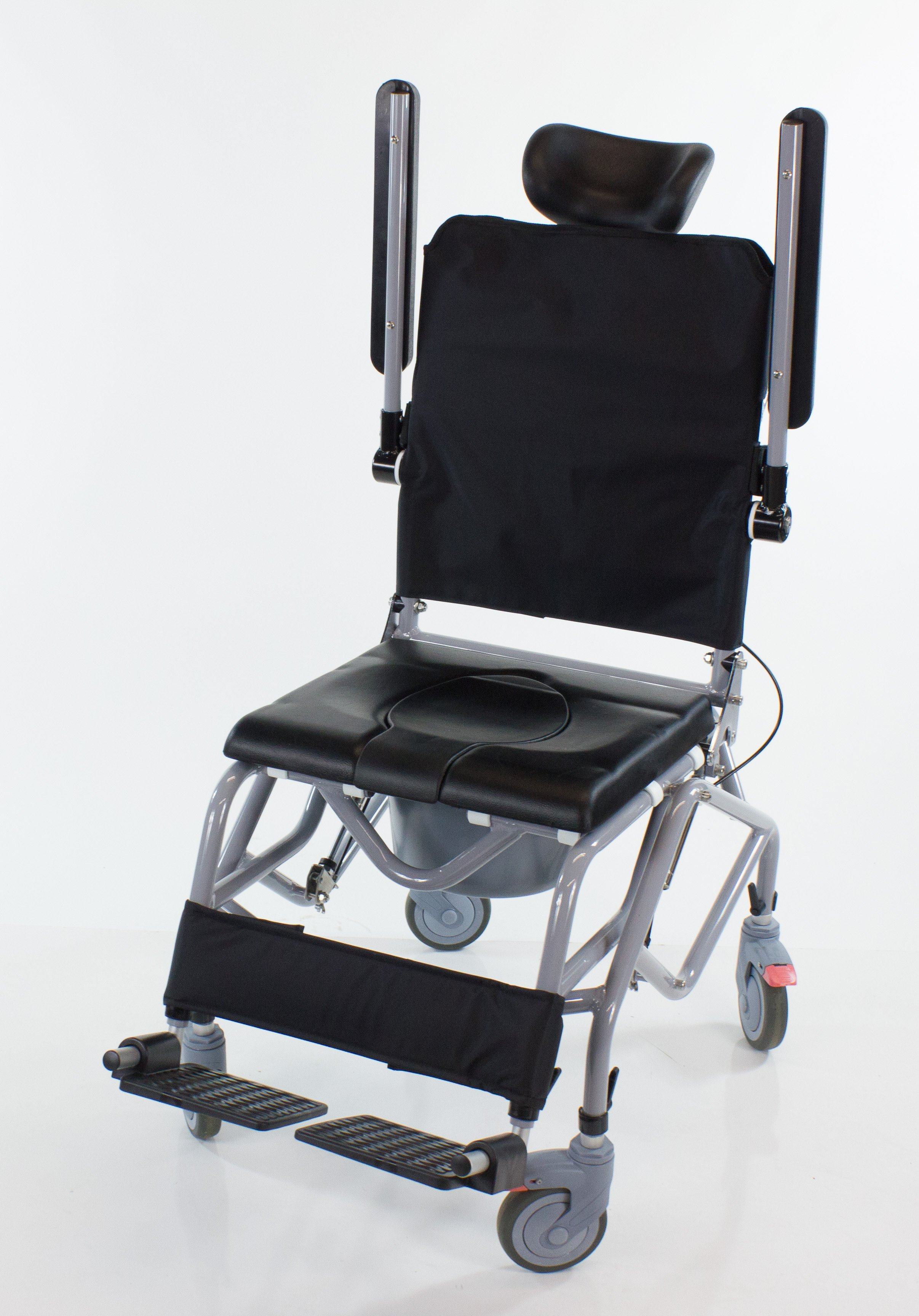 Professional Tilt In Space Reclining Shower Commode Chair with Padded Seat - Ideal for Elderly Care, Post-Surgery Recovery & Home Bathroom Safety