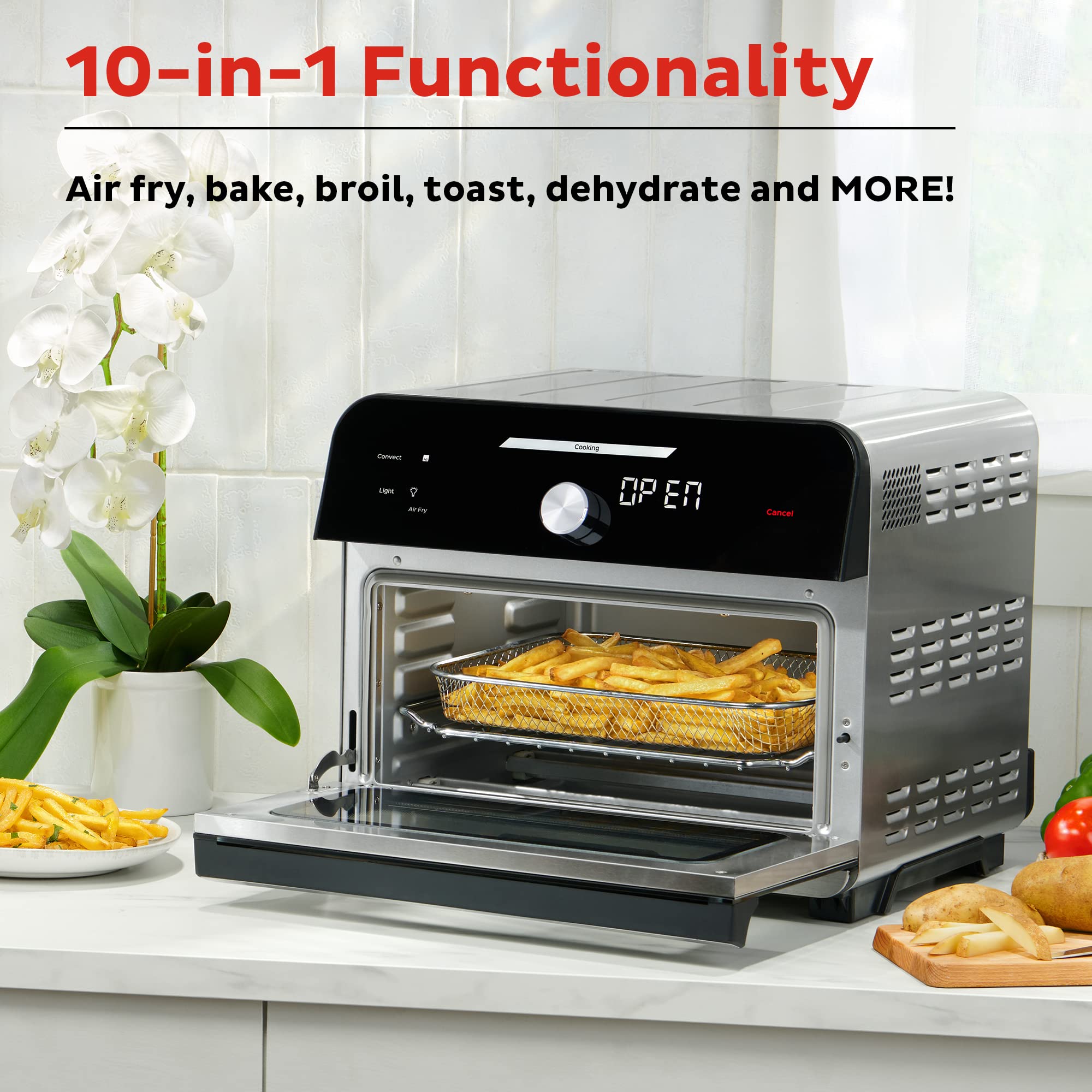 Instant Pot Vortex Air Fryer 19QT (140-4002-01) - Large Capacity, Black - Perfect for Family Meals, Healthy Cooking & Crispy Snacks