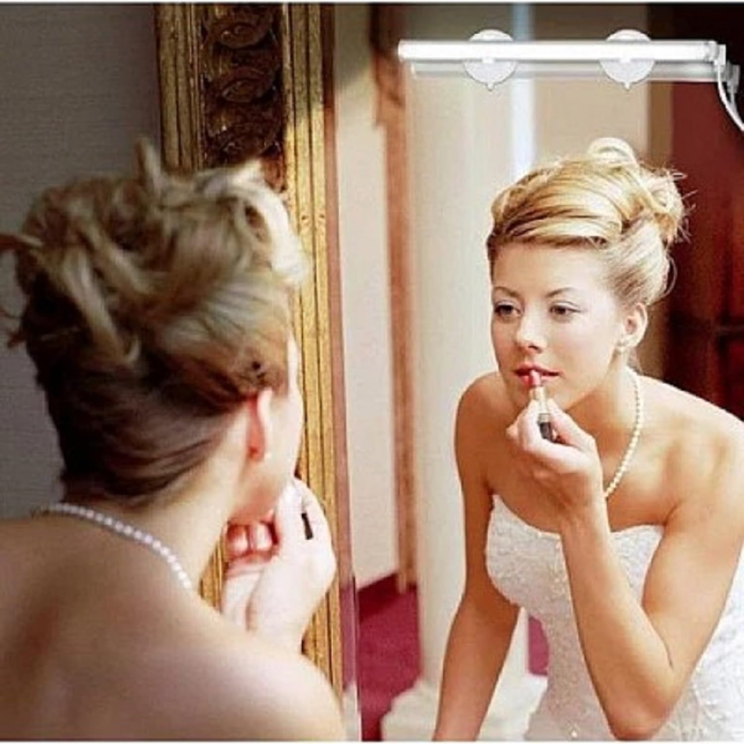 PANIXIA LED Makeup Mirror with Suction Cups - Dimmable Vanity Lighting for Bathroom & Dressing Table | Portable Cosmetic Mirror with Adjustable Brightness | Perfect for Makeup Application, Skincare Routine & Hair Styling