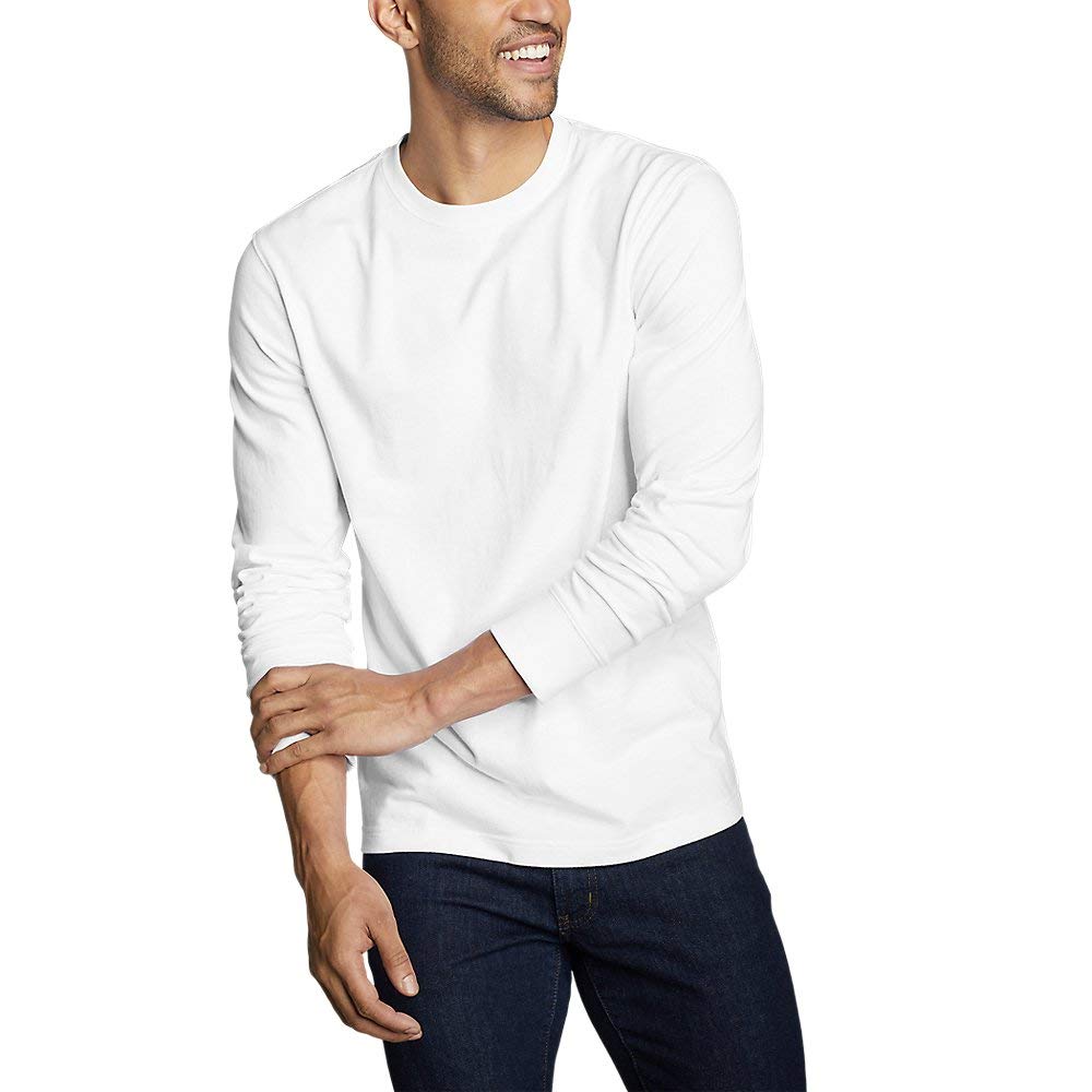Eddie Bauer Men's Legend Wash Long-Sleeve T-Shirt | Soft Cotton Crewneck Tee for Casual Wear, Outdoor Activities & Layering