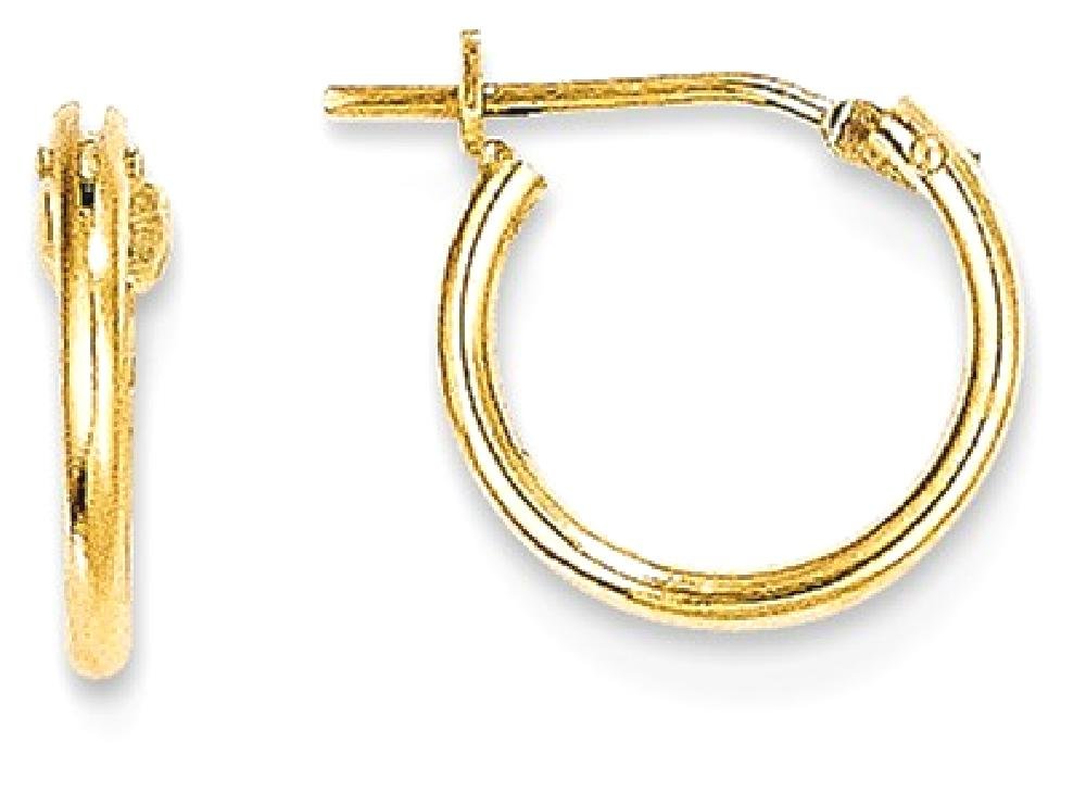14K Solid Yellow Gold 1mm Huggie Small Mini Hoop Earrings for Women - Dainty Everyday Jewelry for Work, Date Night & Gifts