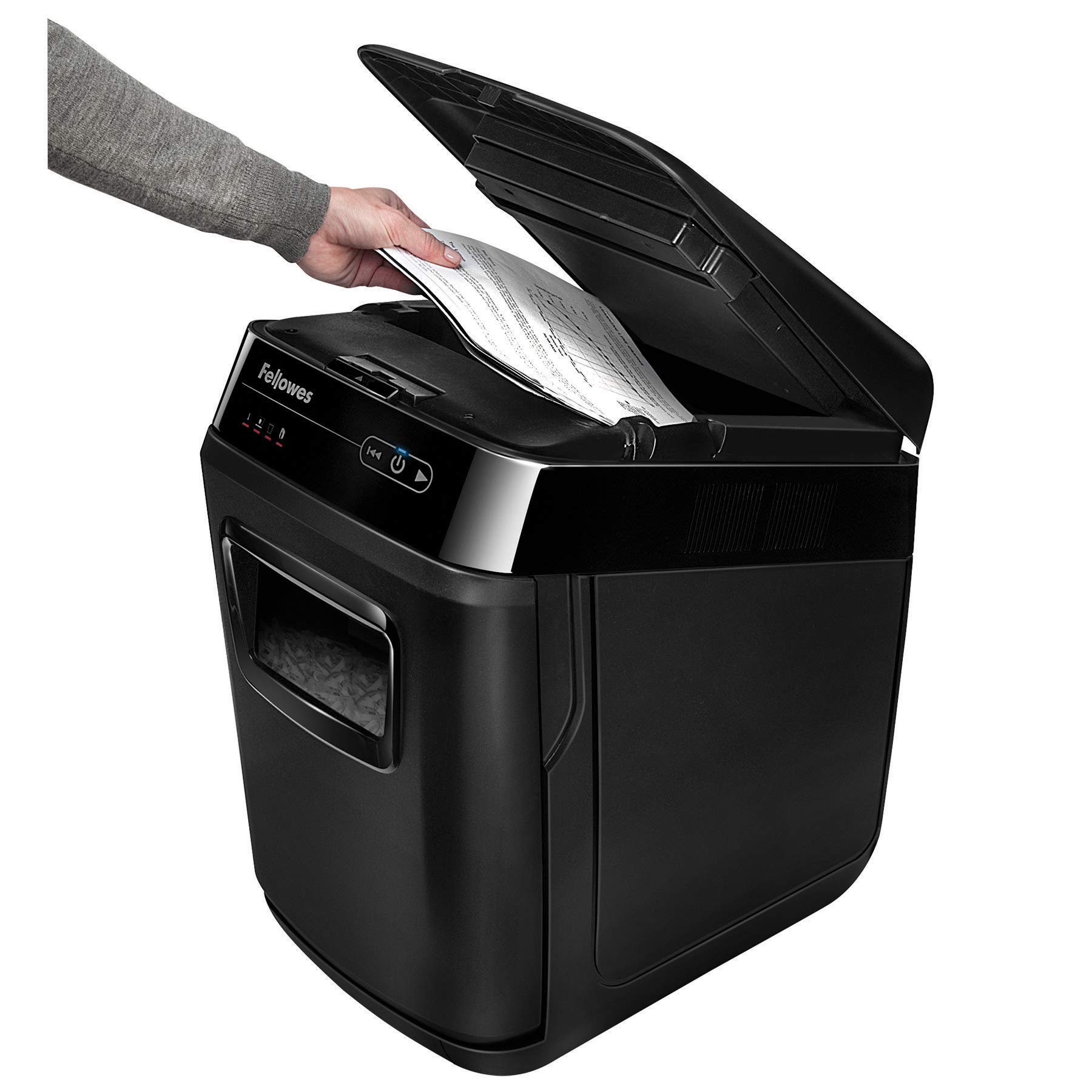 Fellowes 150-Sheet AutoMax 150C Cross-Cut Paper Shredder - High Capacity 9-Gallon Waste Bags (100 Pack) - Ideal for Office Document Security & Home Paper Shredding Needs
