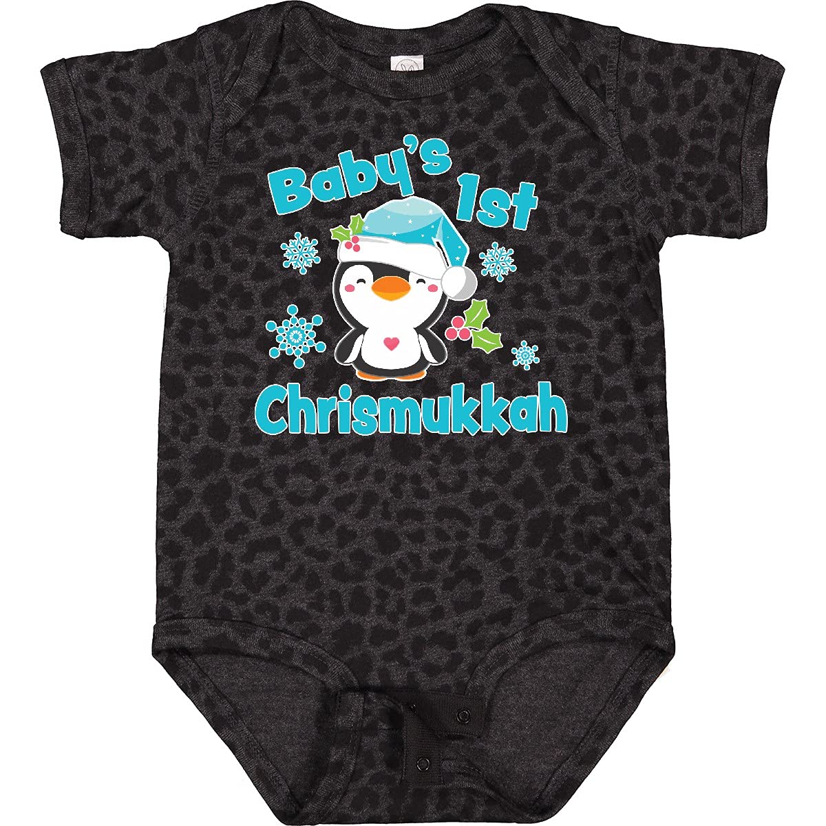 Inktastic Baby's 1st Chrismukkah Bodysuit - Adorable Penguin Design for Newborns & Infants - Perfect for Holiday Celebrations, Family Photos & First Christmas Hanukkah Gifts