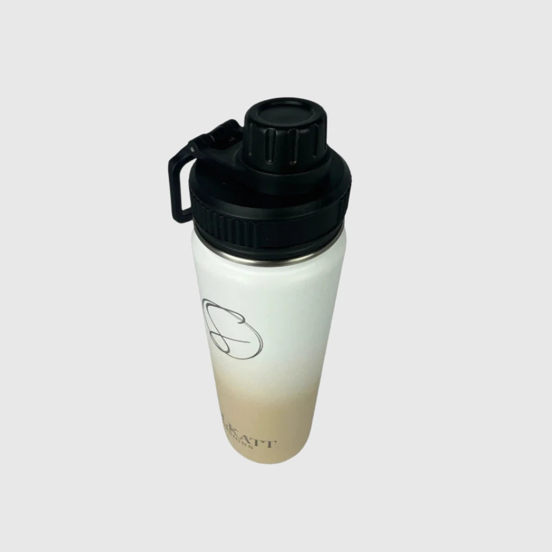 Pastel Beige Insulated Stainless Steel Water Bottle 650ml (22oz) - Keeps Drinks Hot/Cold for 24 Hours - Perfect for School, Gym, Hiking & Outdoor Activities