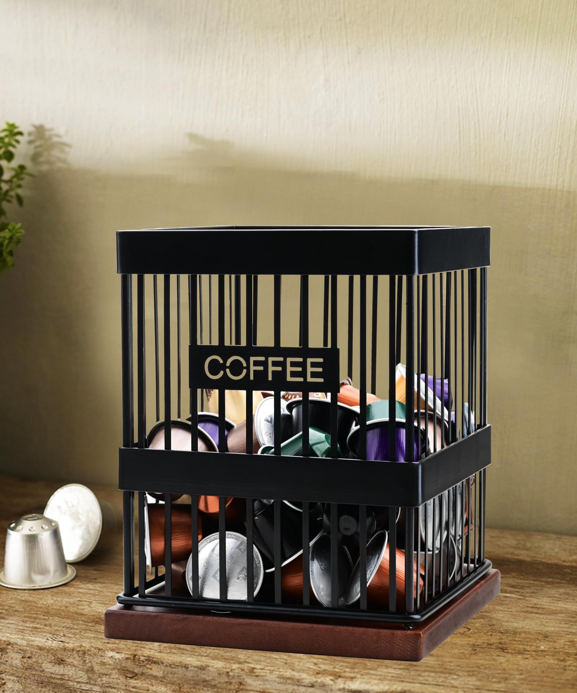 Wooden K Cup & Nespresso Pod Holder - 24 Slot Coffee Pod Organizer with Sturdy Wood Base | Perfect for Coffee Bar, Kitchen Counter & Office Coffee Station Accessories