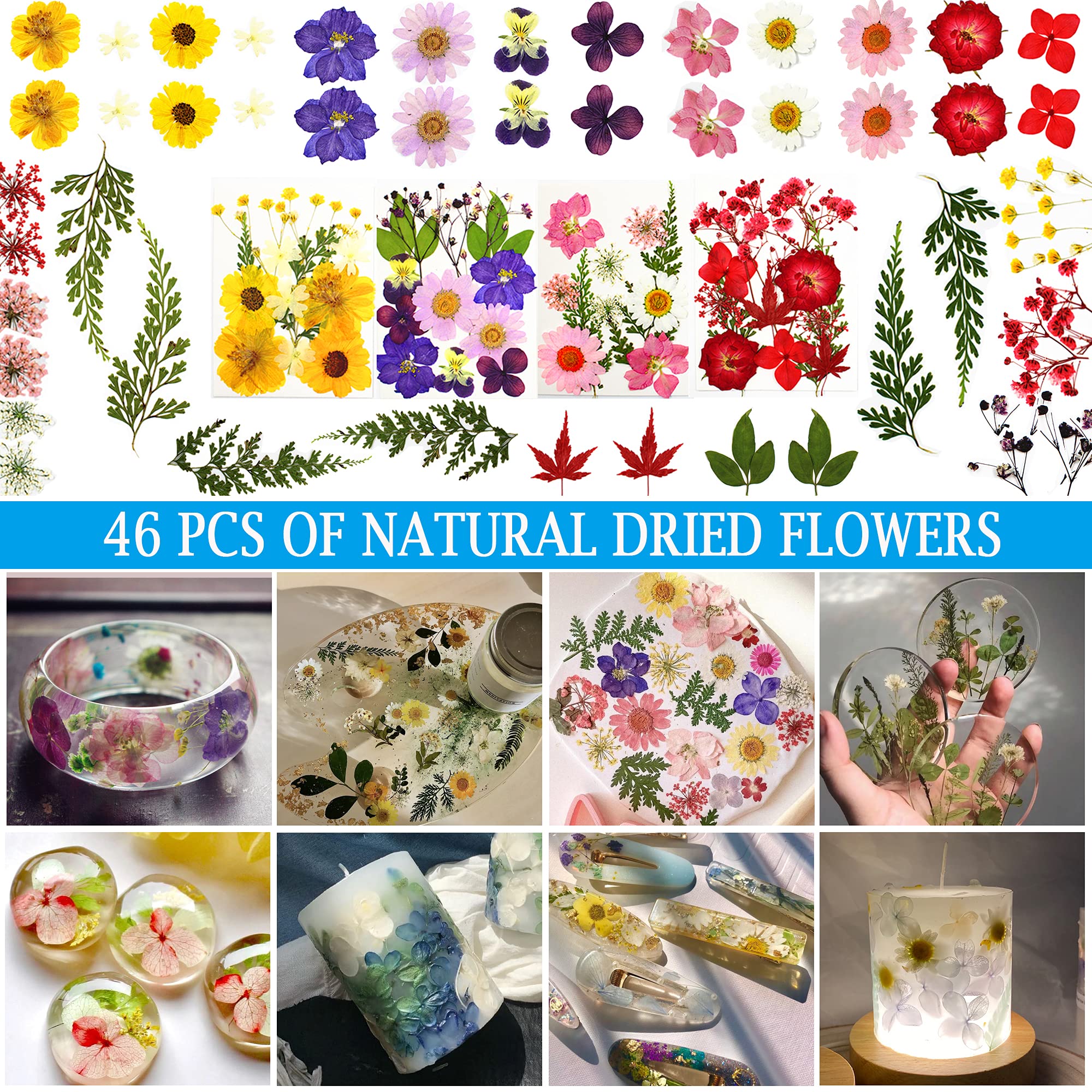 Resin Jewelry Making Kit for Beginners - Includes Dried Flowers, Butterfly Stickers, Mica Powder, Fillers & Measuring Tools - DIY Epoxy Resin Craft Supplies for Jewelry, Keychains & Home Decor