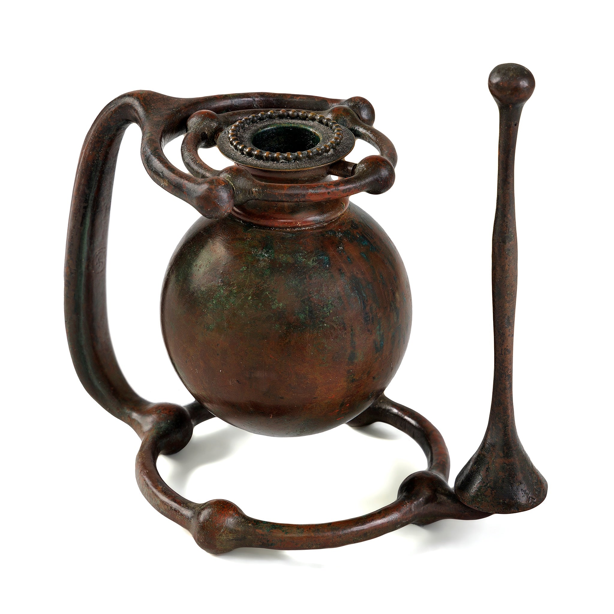 Tiffany Studios New York Bronze Swing Candle Holder - Vintage Home Decor for Dining Table, Mantel & Wedding Centerpieces