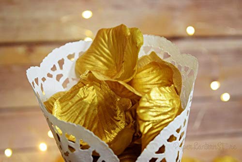 1200 PCS Premium Silk Rose Petals - Realistic Artificial Flower Petals for Wedding Decor, Bridal Shower, Party & Event Decorations (Gold) - Perfect for Aisle Scattering, Table Centerpieces & Romantic Backdrops
