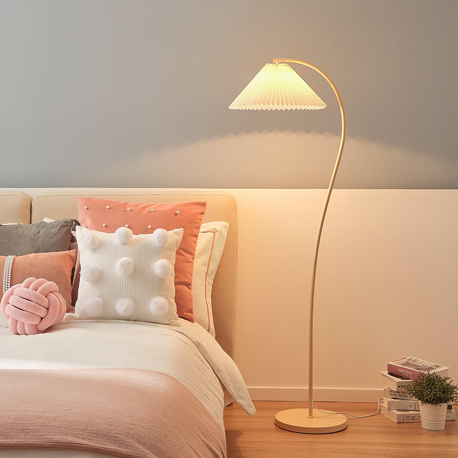 Crescini Pleated Floor Lamp - Modern LED Standing Light for Living Room, Bedroom & Office - Adjustable Brightness & Stylish Home Decor