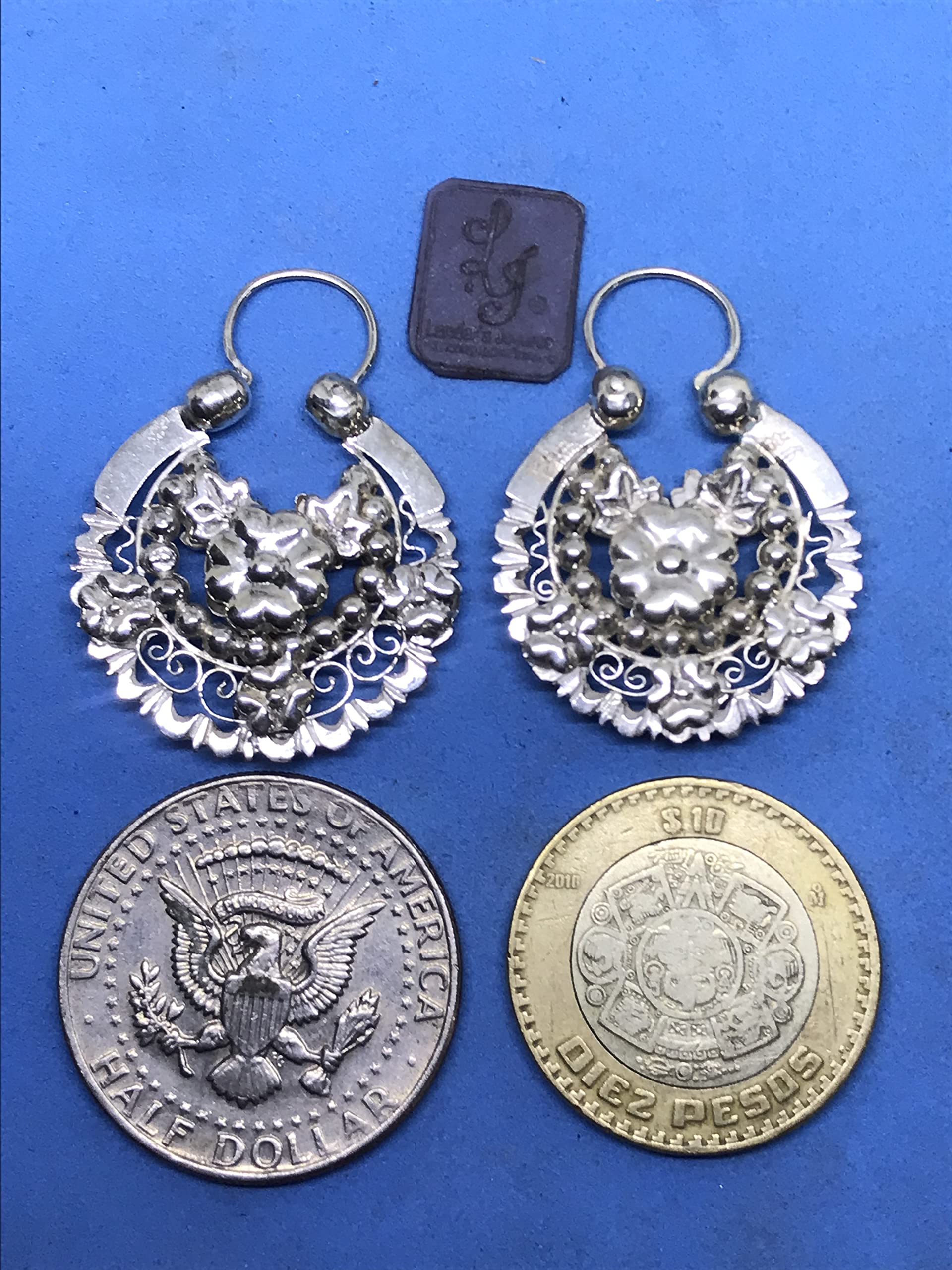 Arracada Jerezana #6 Double View .950 Sterling Silver Earrings | Fast DHL Shipping | Perfect for Flamenco Dances & Special Occasions