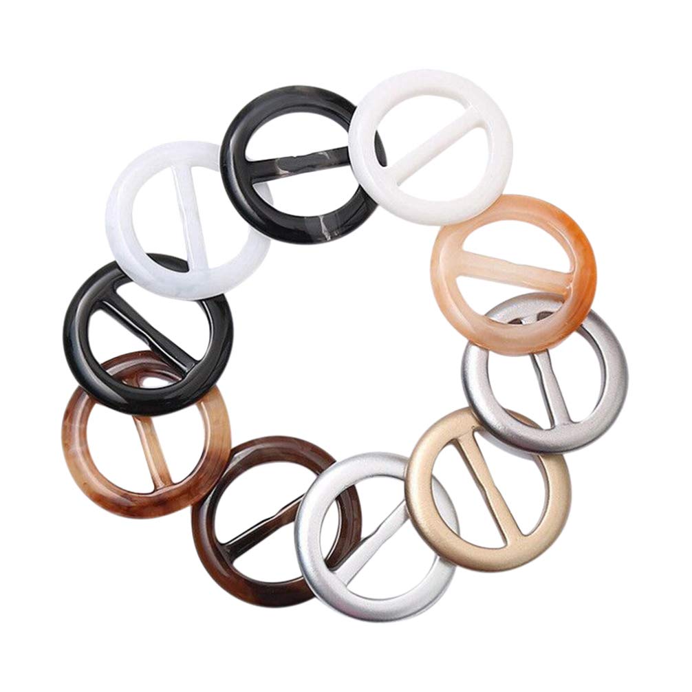 SEWACC 20pcs Resin Scarf Buckle Clips - Round T-Shirt Clip Rings, Tie Clips & Clothing Holders for Women & Girls | Perfect for Organizing Scarves, Wraps & Accessories