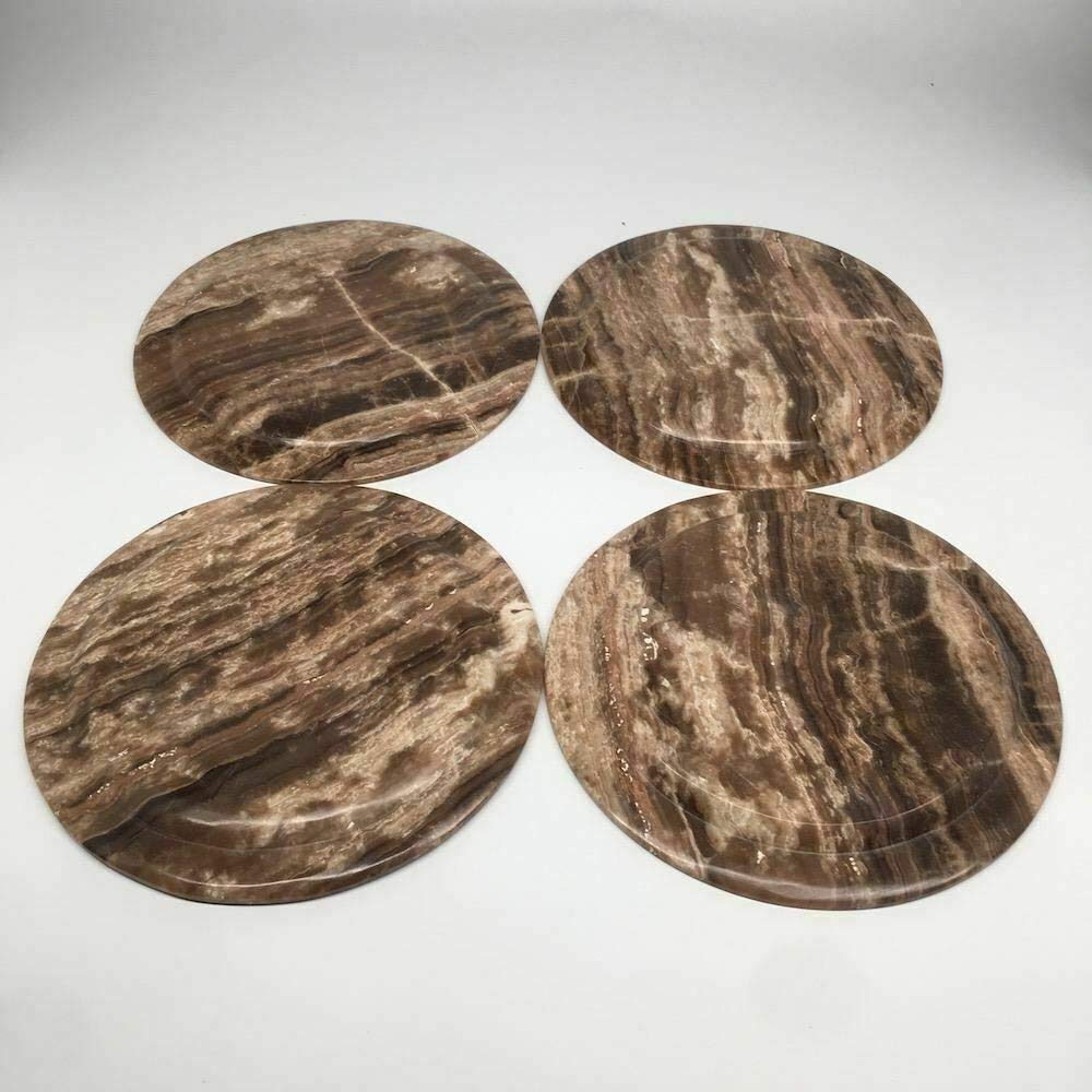 4-Piece Set Handmade Moroccan Onyx Plates - 8.5