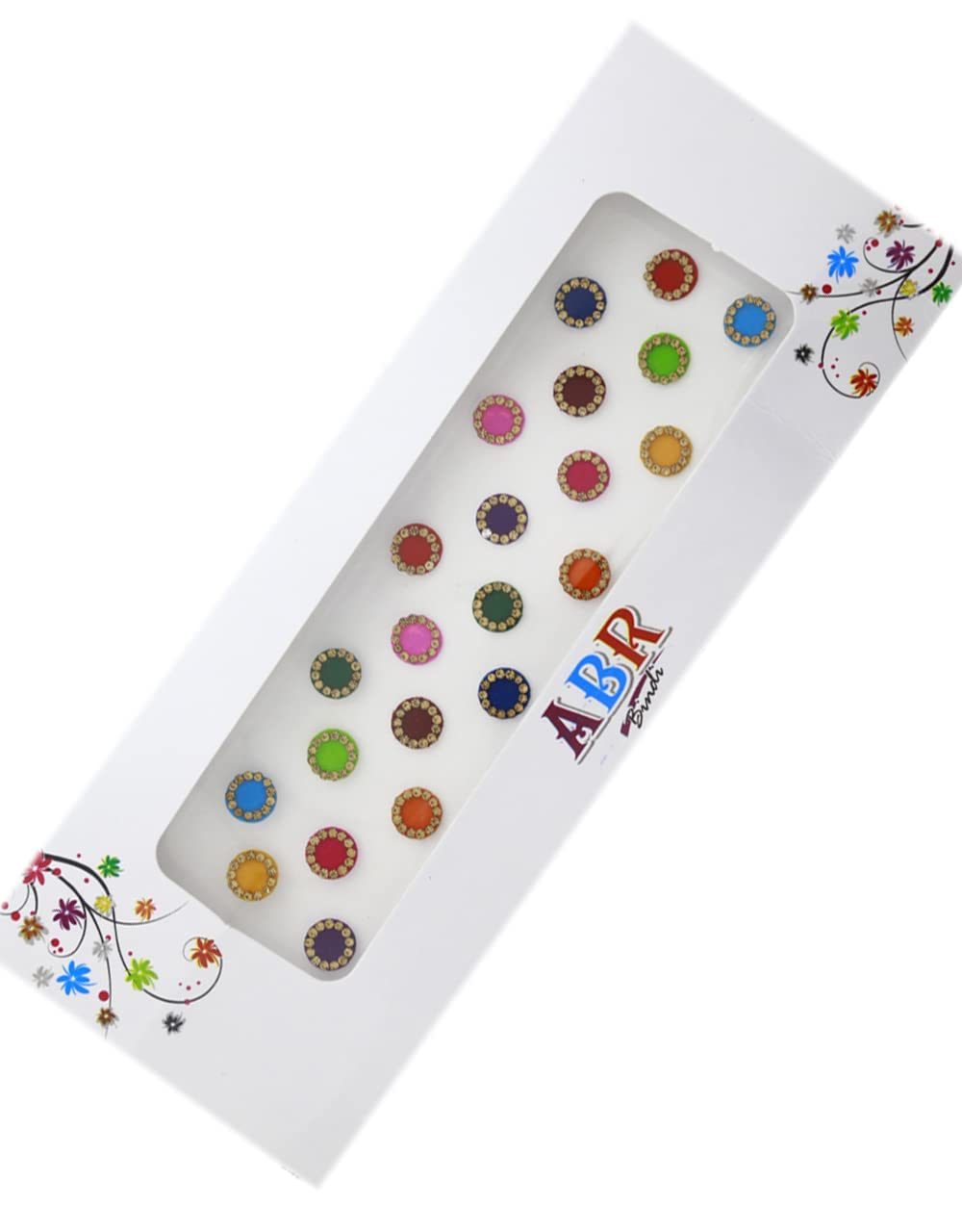 Stylish Multi-Color Round Forehead Bindis for Women | Elegant Stone Bindi Collection | Perfect for Weddings, Parties & Festive Occasions