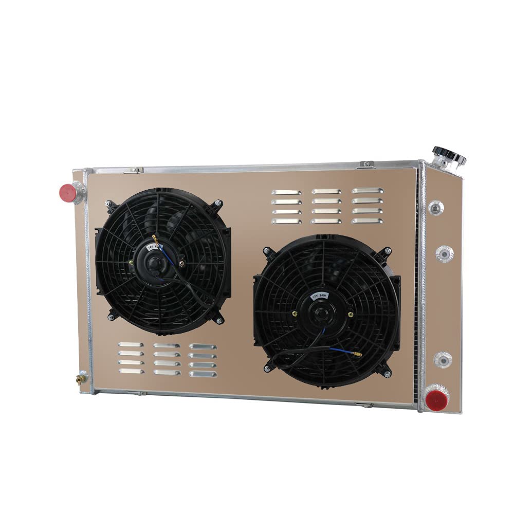 ECMRAD 4-Row Aluminum Radiator with Dual 12