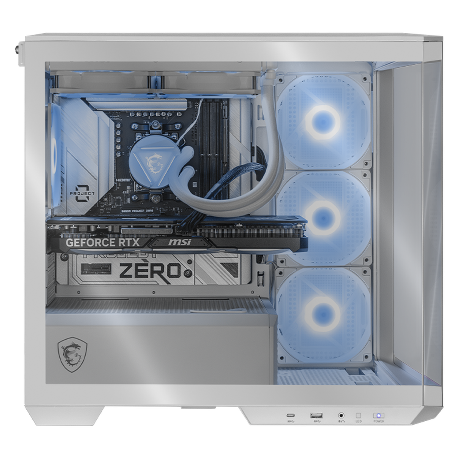 MSI Geforce RTX 4070 Super Gaming PC - AMD Ryzen 7 9700X, 32GB DDR5 RAM, 1TB SSD, Liquid Cooling, WiFi 6, M100R White Case - Ultimate 4K Gaming & Streaming Setup for Esports & Content Creation
