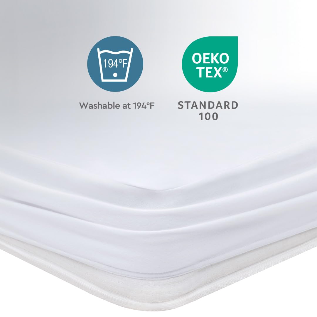 YATAS BEDDING Microfit Waterproof Mattress Protector - Vinyl Free, Noiseless, Soft & Durable Twin XL Mattress Cover (39