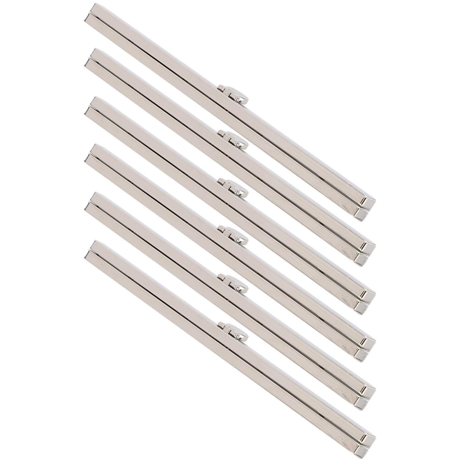 Pssopp 6Pcs Silver Metal Purse Frame - Wallet Clasp, Iron Kiss Lock, Leather Bag Clip for DIY Purse & Wallet Making | Perfect for Handmade Bags, Wallets & Crafting Projects