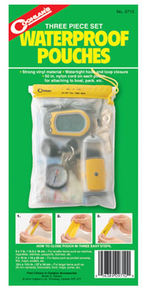 Coghlans 3-Piece Waterproof Dry Bag Set - Phone Pouch Case for Hiking, Beach, Kayaking & Outdoor Activities - IPX8 Protection for Electronics & Essentials