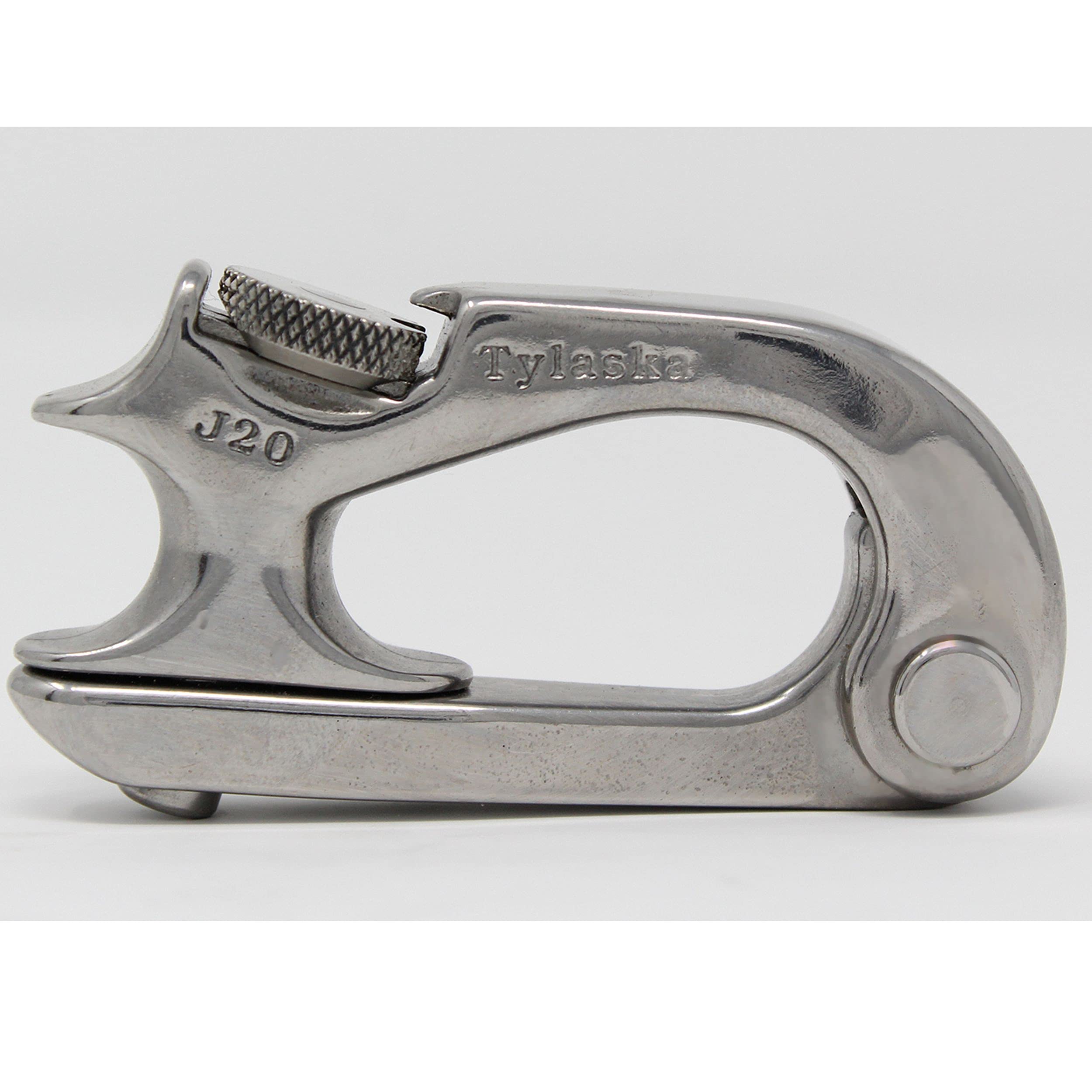 J Lock Snap Shackle - Heavy Duty Stainless Steel Carabiner Clip for Outdoor Gear, Keys, Dog Leashes & More - Perfect for Hiking, Camping, Rock Climbing & Everyday Carry