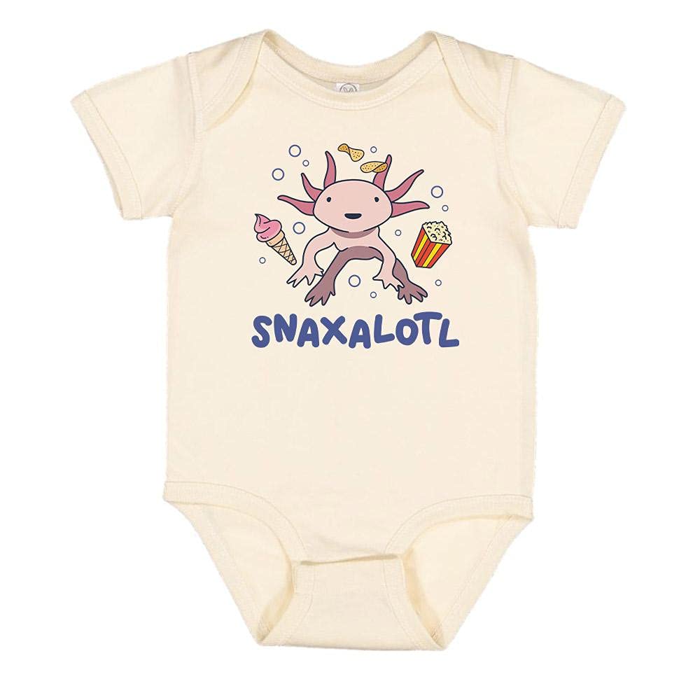 TATY Kids Snaxalotl (Snacks A Lot'l) Baby Infant Bodysuit - Cute & Comfortable Outfit for Toddlers | Perfect for Playtime, Daycare & Family Photos