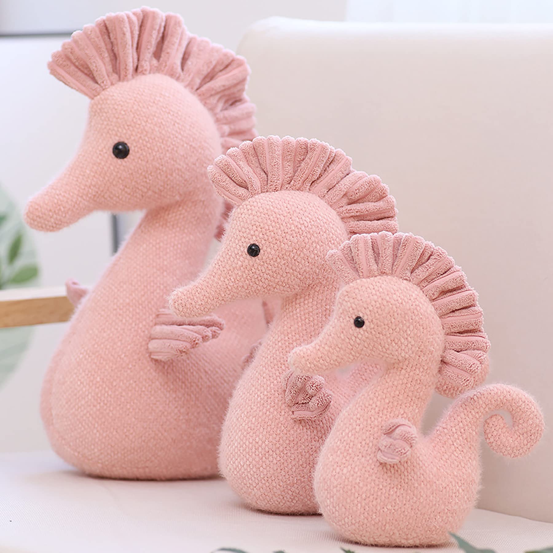 Soft Pink Stuffed Sea Horse Plush Toy - 8.6 Inch Cuddly Seahorse Doll for Kids, Boys & Girls | Perfect for Bedroom Decor, Birthday Gifts & Ocean-Themed Nursery (Pink)