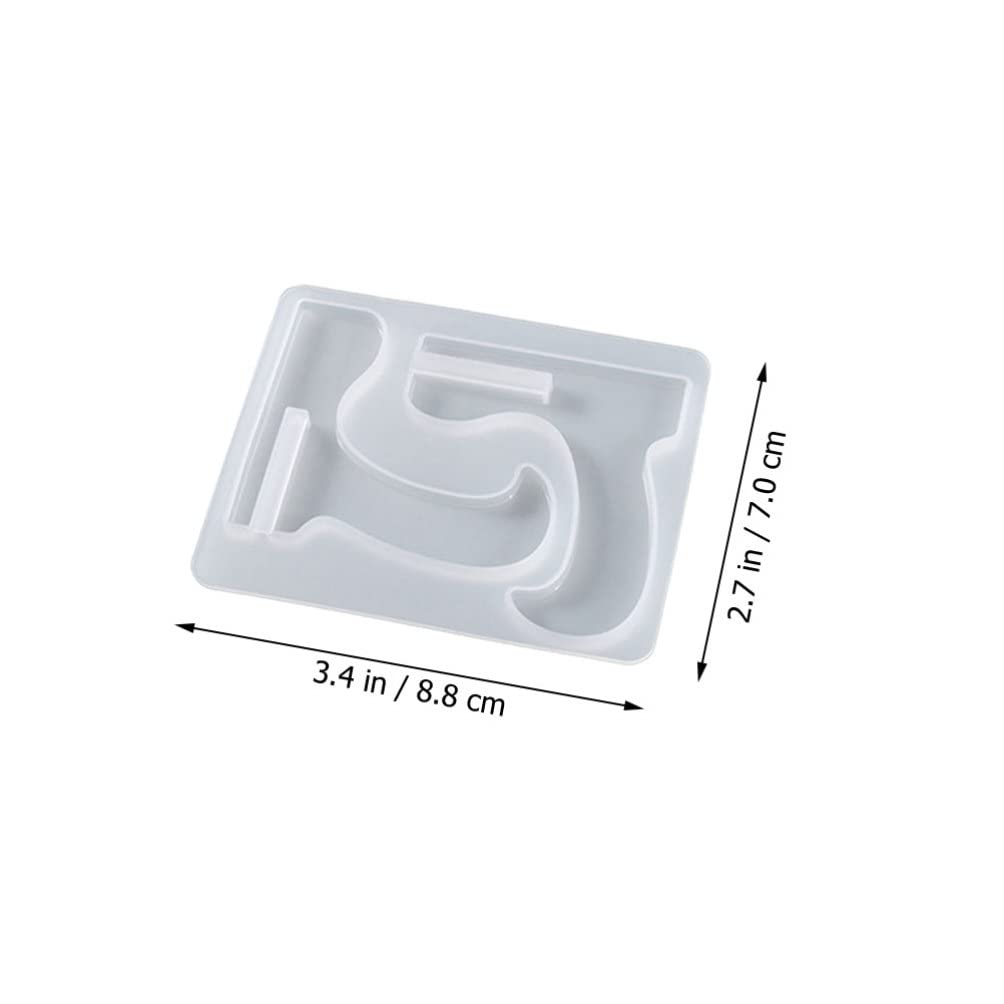 2-Pack DIY Resin Bookmark & Phone Holder Mold Set - Epoxy Crystal Phone Stand for Home Display, Crafting, and Gifts - White Silicone Mold for Resin Art Projects