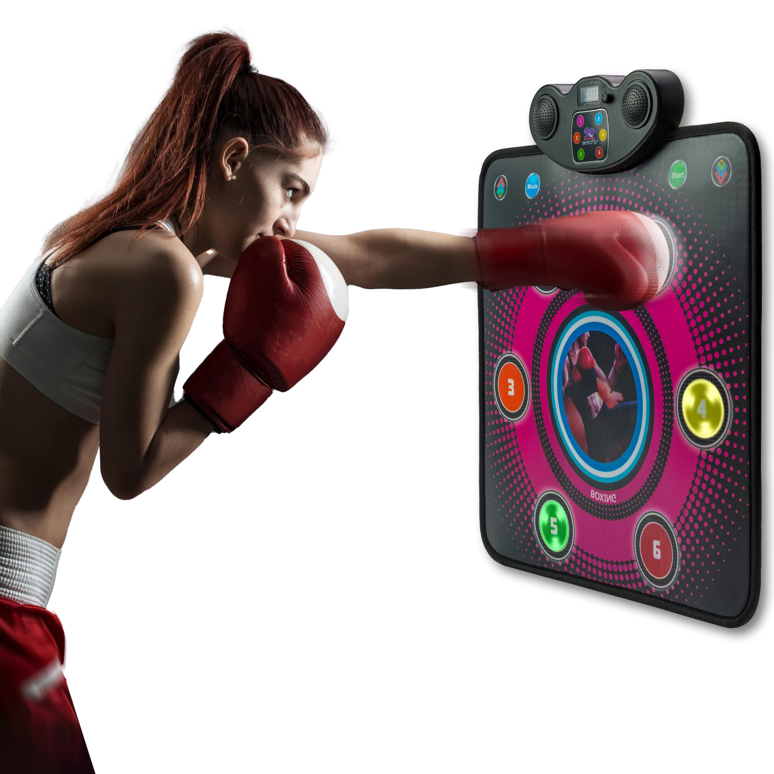 Bluetooth Smart Boxing Trainer - Rechargeable Wall Mounted Electronic Punching Bag with LED Screen for Home, Office & Gym - Perfect for Stress Relief, Fitness Training & Interactive Workouts